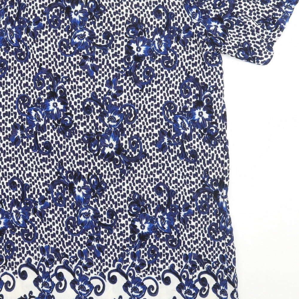 Papaya Womens Blue Floral  A-Line  Size 12