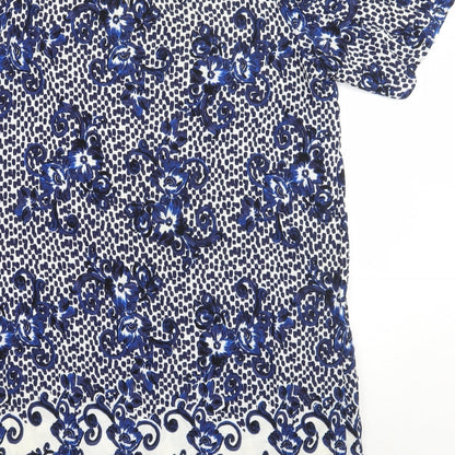 Papaya Womens Blue Floral  A-Line  Size 12