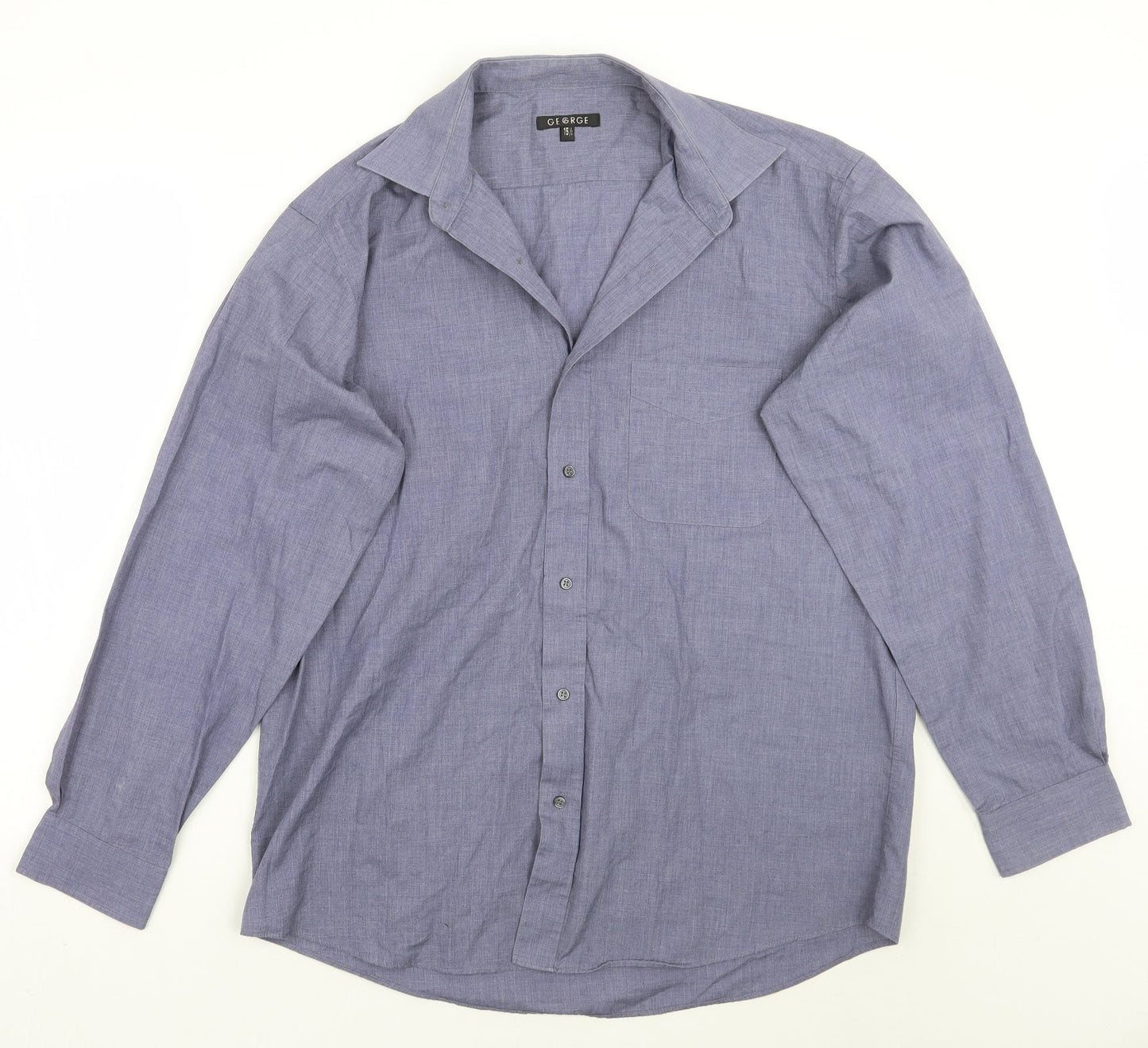 George Mens Blue    Button-Up Size 15.5