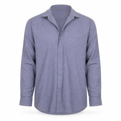 Mens UK Size 15.5 George Blue  Button-Up Long Sleeve Casual Shirt