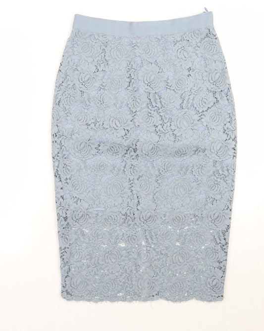 H&M Womens Blue Floral  Straight & Pencil Skirt Size 8
