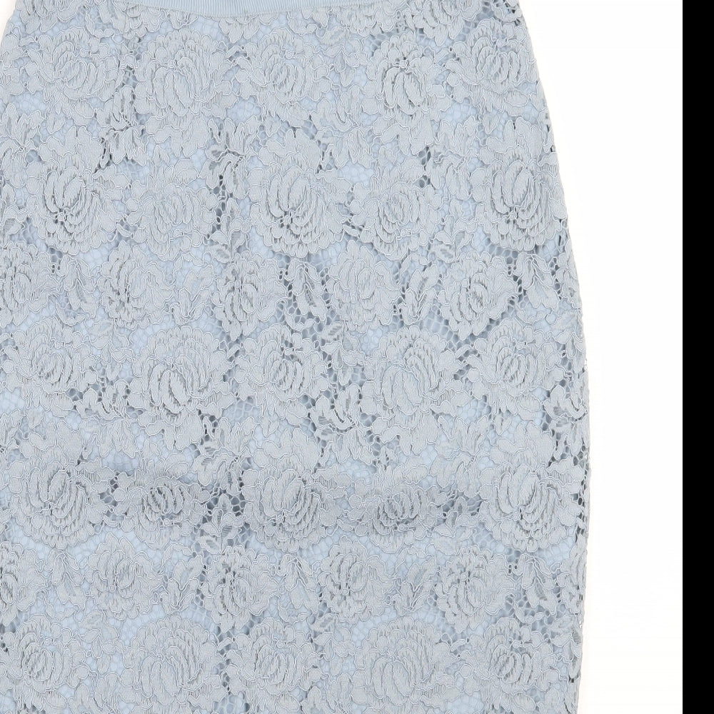 H&M Womens Blue Floral  Straight & Pencil Skirt Size 8