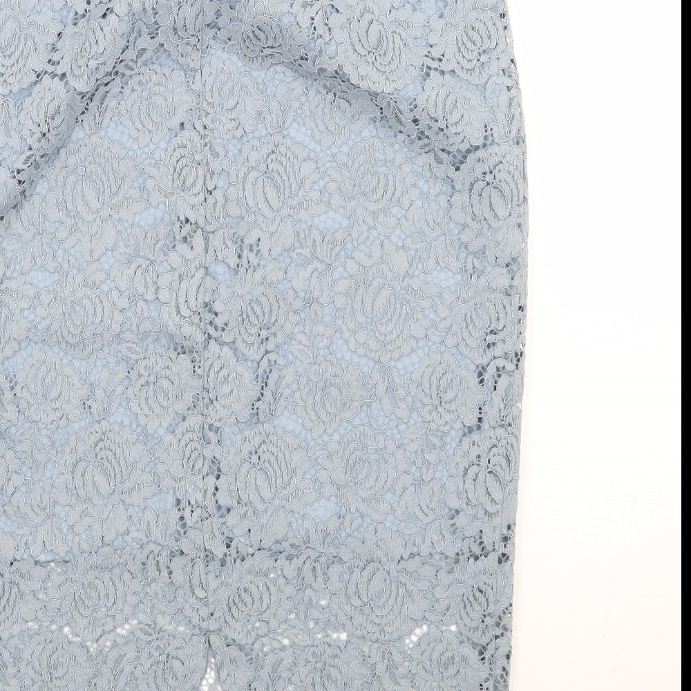 H&M Womens Blue Floral  Straight & Pencil Skirt Size 8