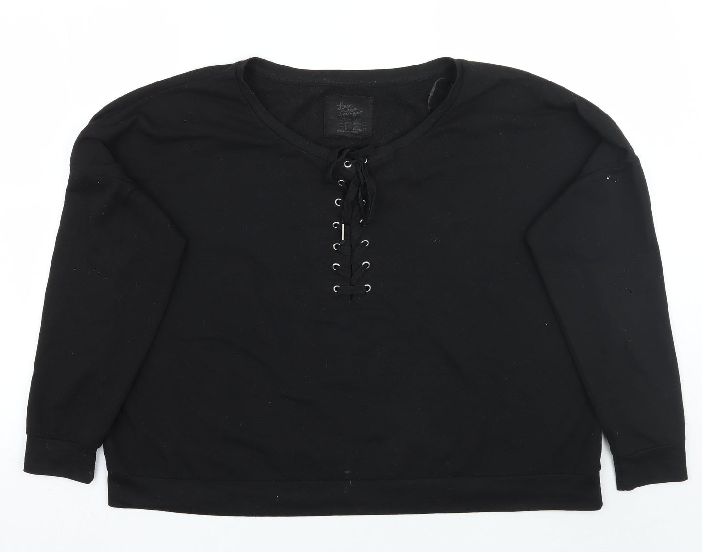 Womens UK Size 14 Love to lounge Black Pullover Jumper