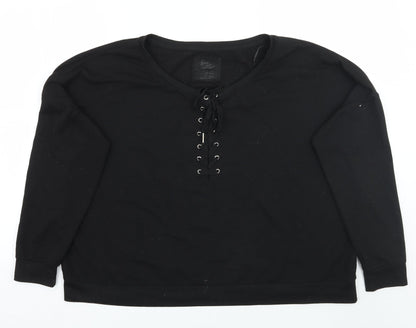 Womens UK Size 14 Love to lounge Black Pullover Jumper