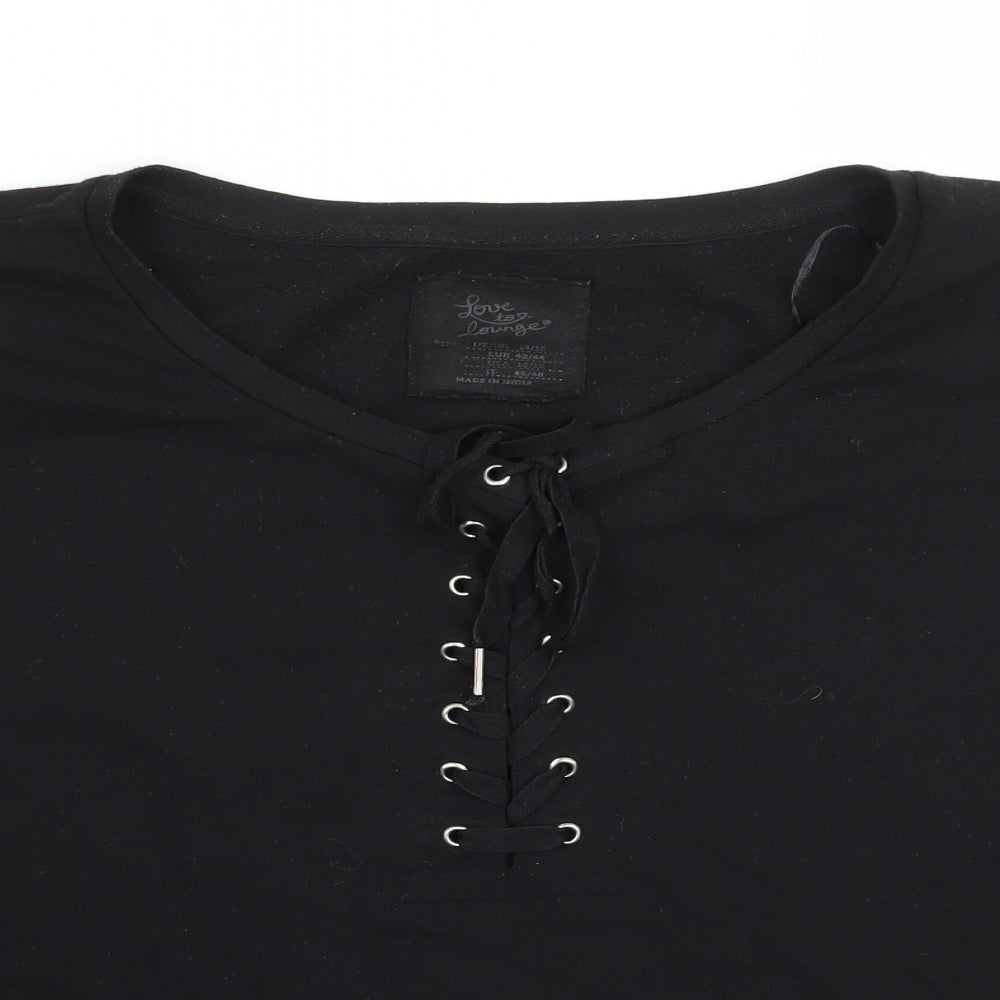 Womens UK Size 14 Love to lounge Black Pullover Jumper