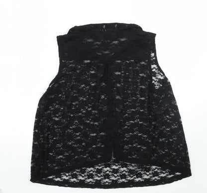 Womens UK Size 16 H&M Black Basic Button-Up