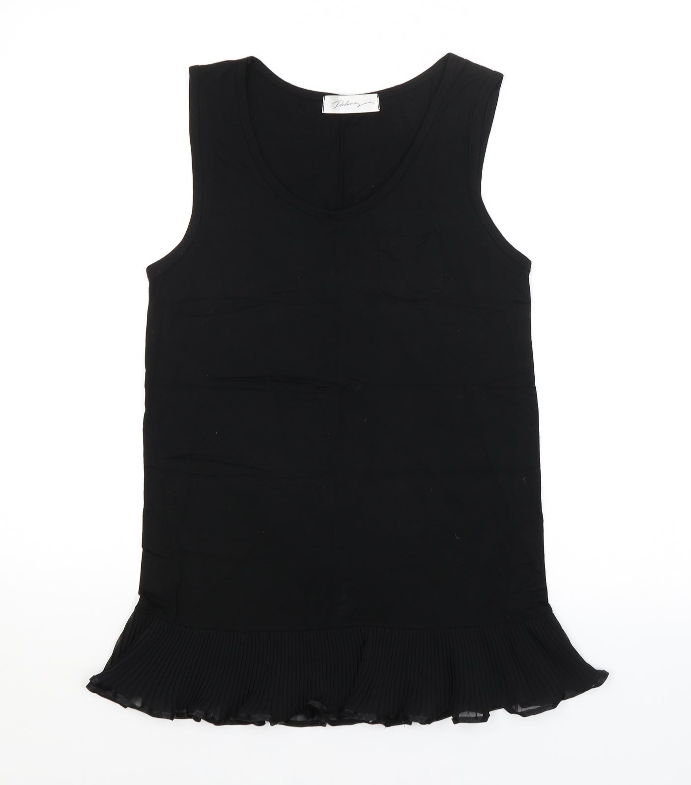 Womens UK Size  Preworn Black Basic Tank