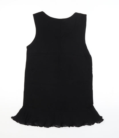 Womens UK Size  Preworn Black Basic Tank