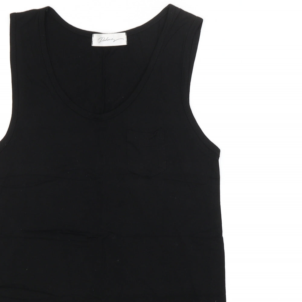 Womens UK Size  Preworn Black Basic Tank