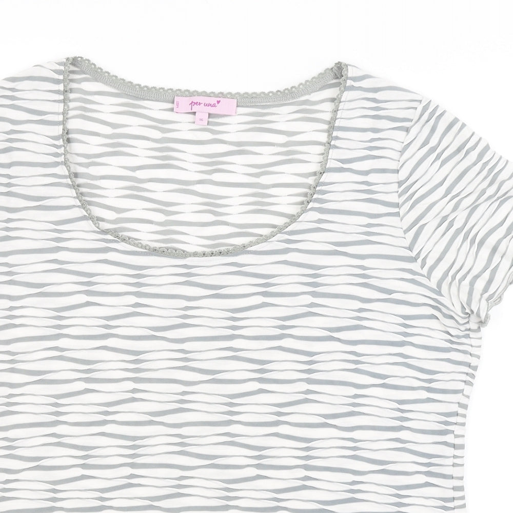 Womens UK Size 16 Per Una Multicoloured Basic Blouse