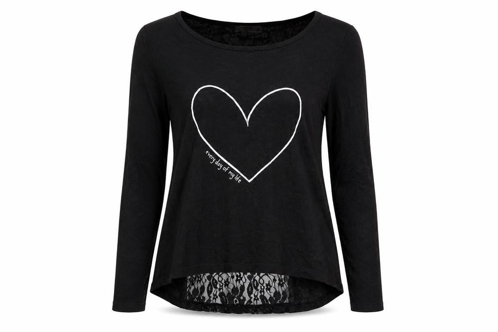 INSIDE Womens Black Floral  Pullover Jumper Size S