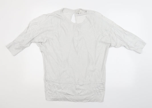 Womens UK Size 12 NEXT Silver Basic Blouse