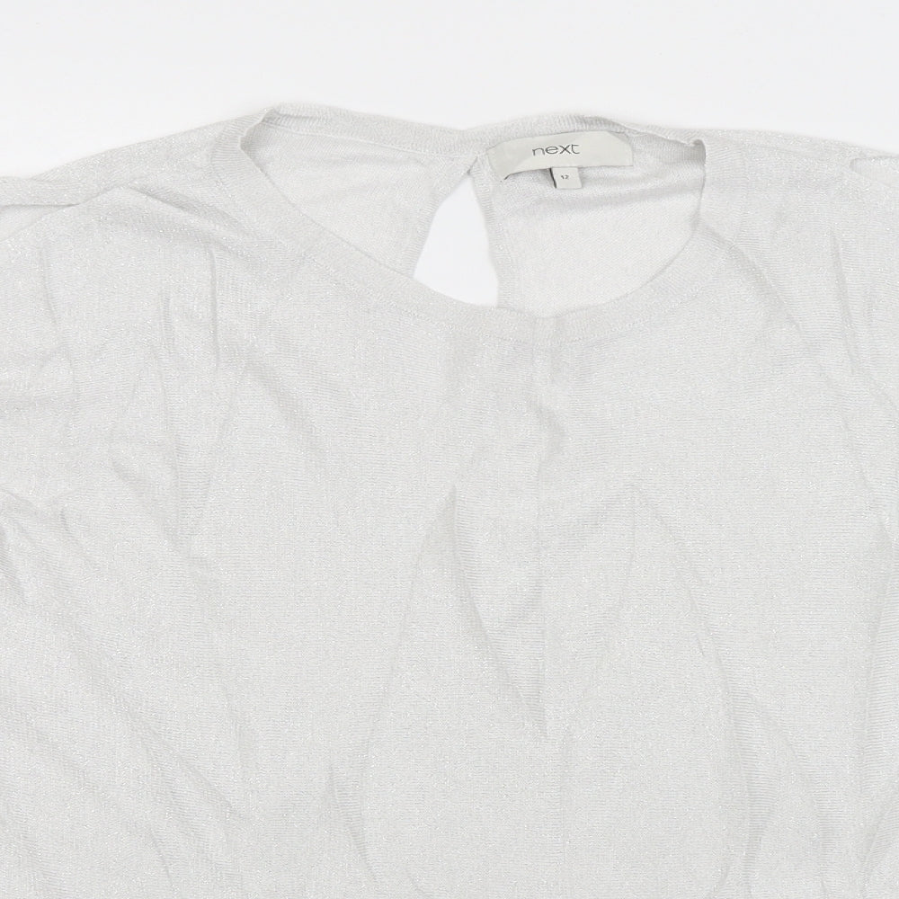 Womens UK Size 12 NEXT Silver Basic Blouse