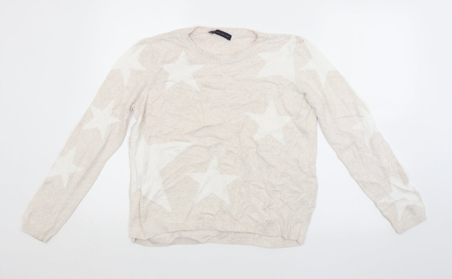 Womens UK Size 10 M&S Beige Pullover Jumper