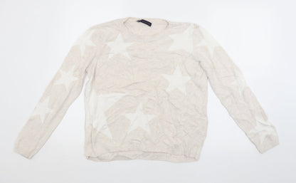 Womens UK Size 10 M&S Beige Pullover Jumper