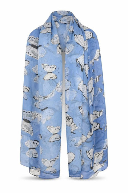 Lisa Angel Womens Blue Animal Print   Shawl/Wrap   - Butterflies print