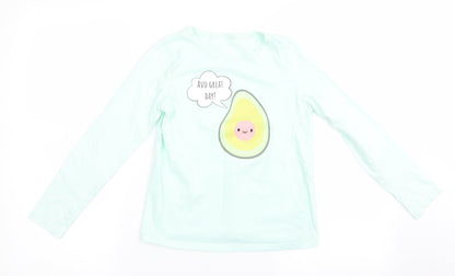 Preworn Girls Green Solid   Pyjama Top   - Avo Great Day