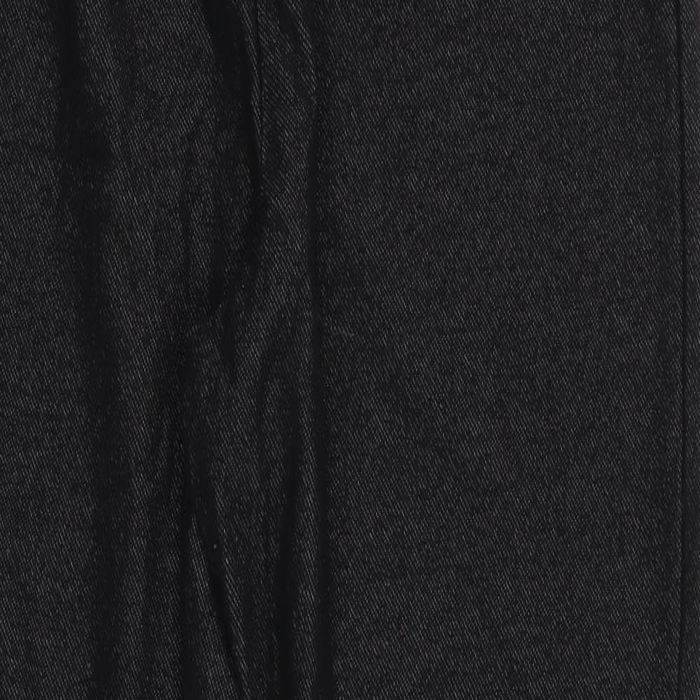 Select Womens Black   Cropped Trousers Size M L25 in - Side Zip