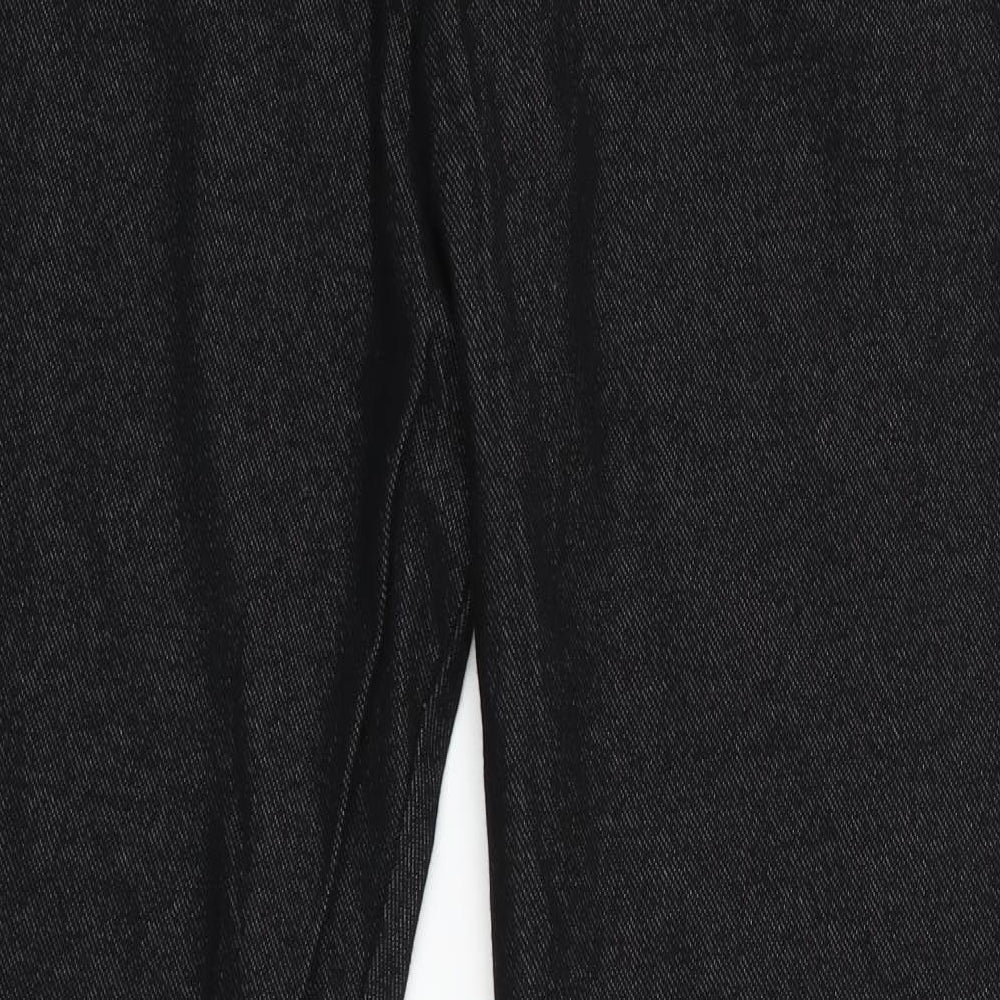 Select Womens Black   Cropped Trousers Size M L25 in - Side Zip