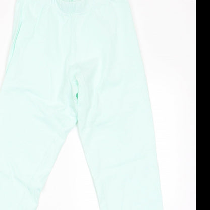 Preworn Girls Green Solid   Pyjama Pants