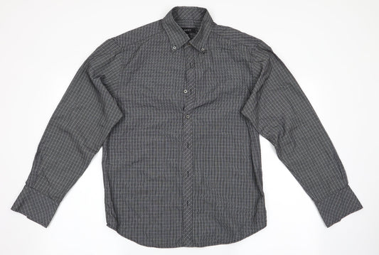 Mens UK Size M NEXT Grey  Button-Up Long Sleeve Casual Shirt