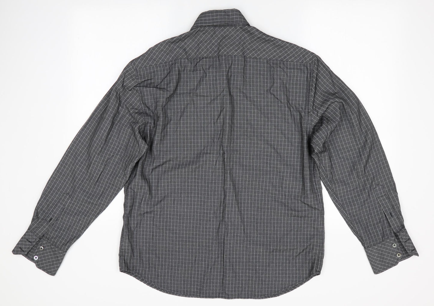 Mens UK Size M NEXT Grey  Button-Up Long Sleeve Casual Shirt