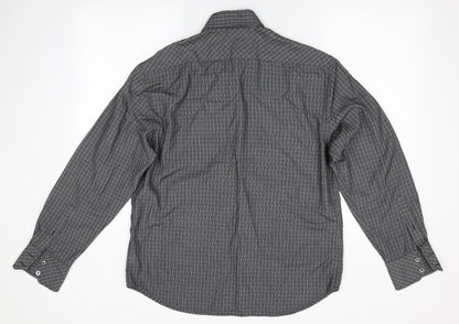 Mens UK Size M NEXT Grey  Button-Up Long Sleeve Casual Shirt