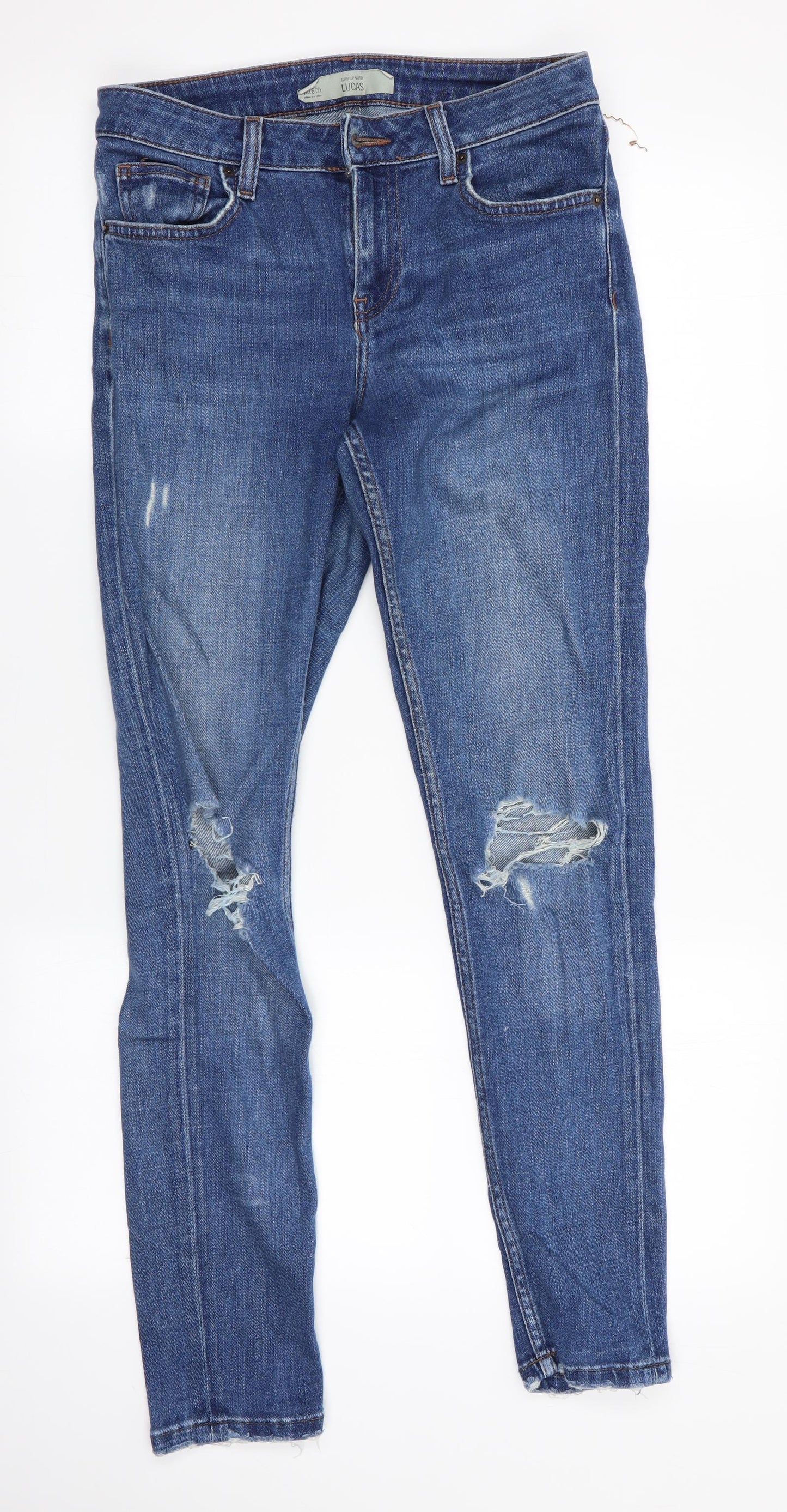 Mens UK Size 26 in Topshop Slim Fit Straight Blue Jeans