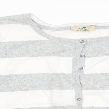 Atmosphere Womens White Striped  Cardigan Jumper Size 14