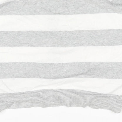 Atmosphere Womens White Striped  Cardigan Jumper Size 14