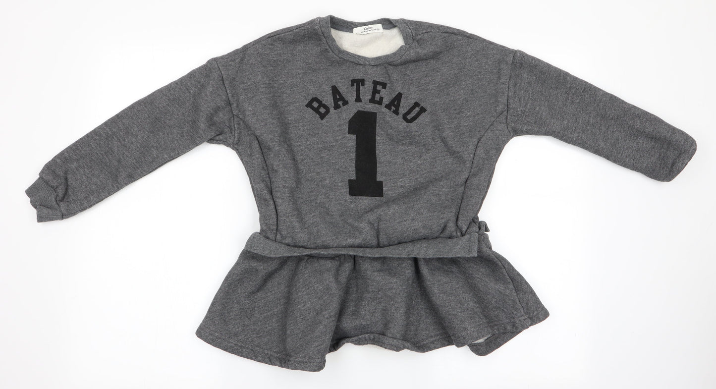 After a long time you will Girls Grey   Pullover Sweatshirt Size 11-12 Years  - Bateau 1