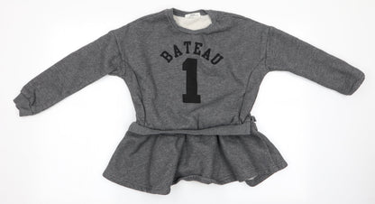 After a long time you will Girls Grey   Pullover Sweatshirt Size 11-12 Years  - Bateau 1
