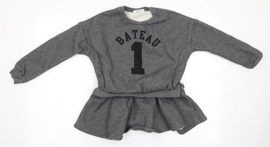 After a long time you will Girls Grey   Pullover Sweatshirt Size 11-12 Years  - Bateau 1