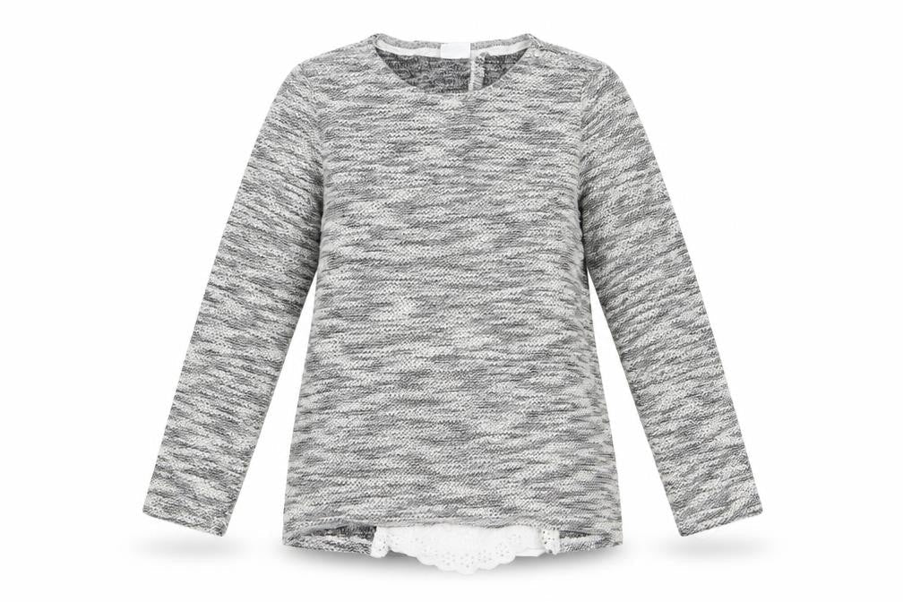 F&F Girls Grey   Pullover Jumper Size 10-11 Years  - Subtle glitter effect & back lace details