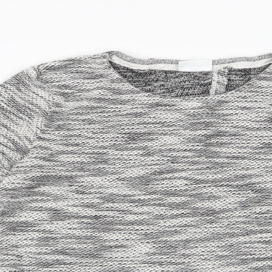 Florence and Fred Girls Grey   Pullover Jumper Size 10-11 Years  - Subtle glitter effect & back lace details