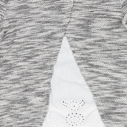 Florence and Fred Girls Grey   Pullover Jumper Size 10-11 Years  - Subtle glitter effect & back lace details