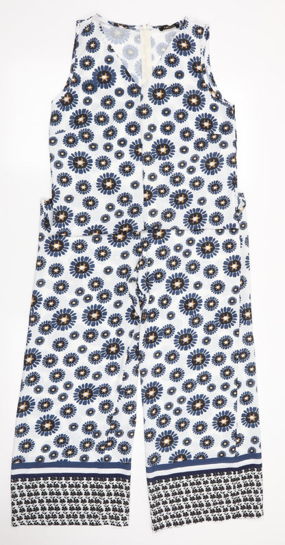 Talco Womens Blue Floral  Jumpsuit One-Piece Size S L25 in