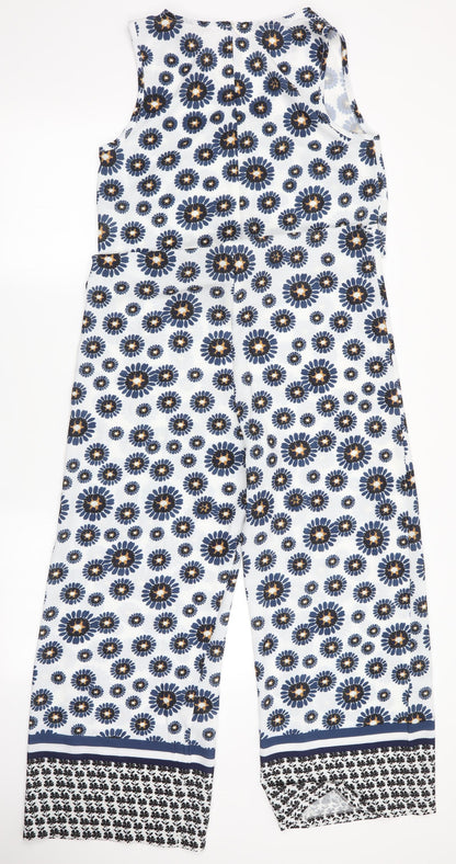 Talco Womens Blue Floral  Jumpsuit One-Piece Size S L25 in