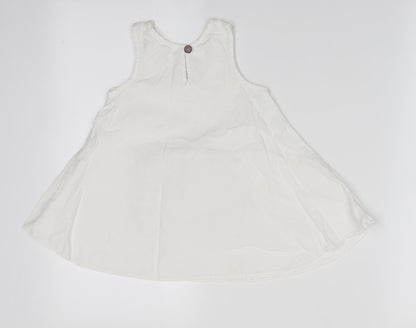 Preworn Girls White Animal Print  A-Line