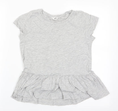 H&M Girls Grey   Basic T-Shirt Size 9-10 Years