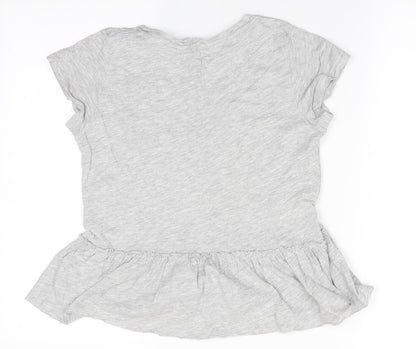 H&M Girls Grey   Basic T-Shirt Size 9-10 Years