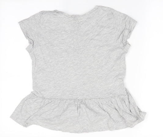 H&M Girls Grey   Basic T-Shirt Size 9-10 Years