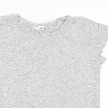 H&M Girls Grey   Basic T-Shirt Size 9-10 Years