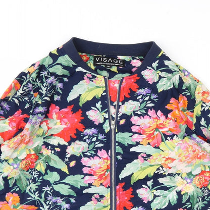 Visage Womens Multicoloured Floral  Windbreaker Jacket Size 10