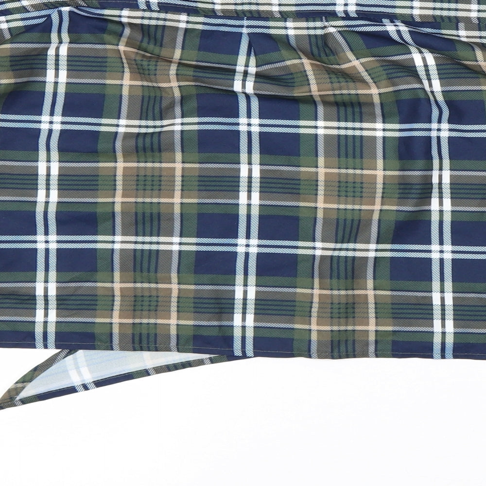 SheIn Womens Multicoloured Plaid  Wrap Blouse Size S