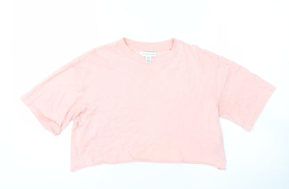 Womens UK Size 6 Topshop Pink Cropped T-Shirt