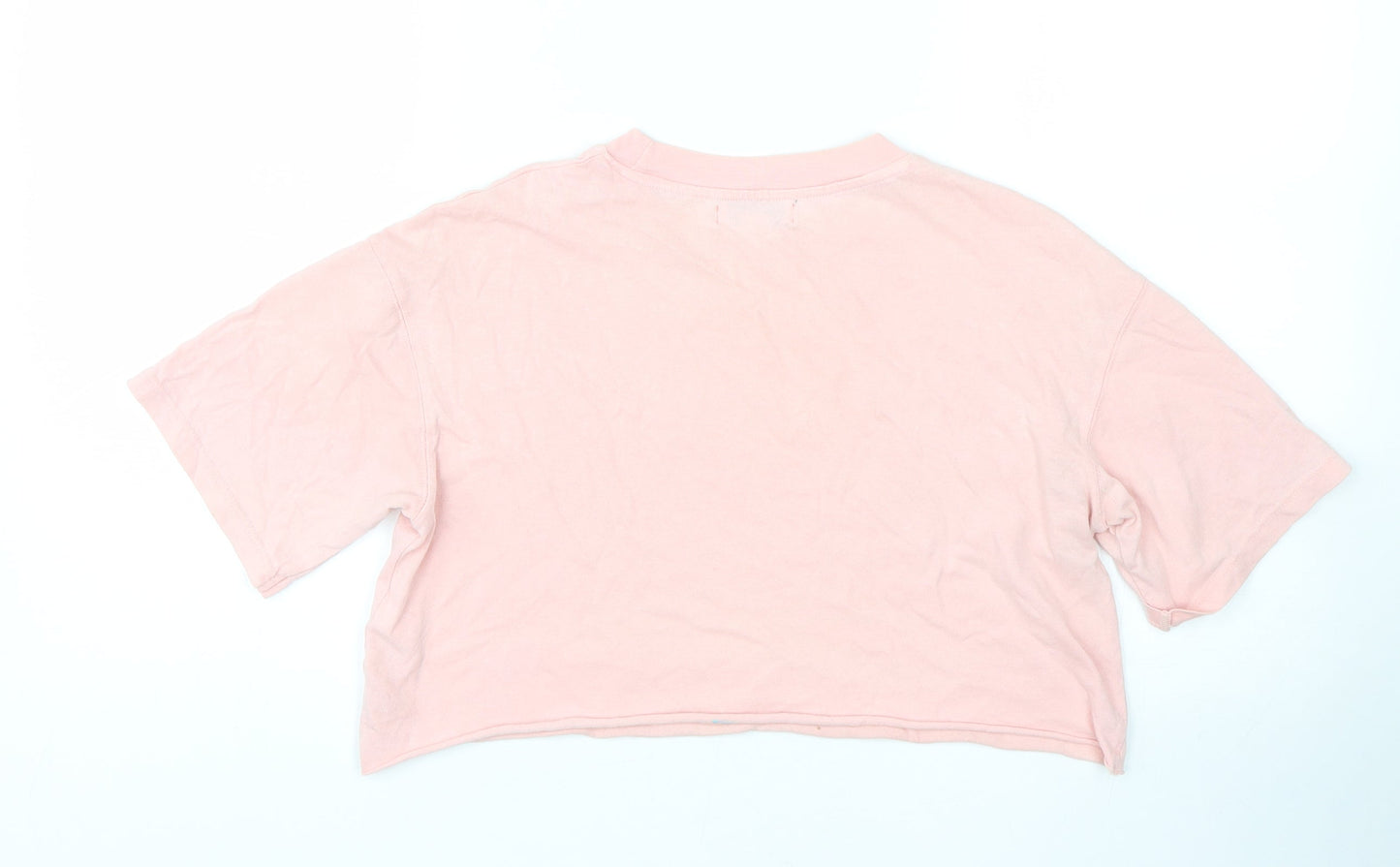 Womens UK Size 6 Topshop Pink Cropped T-Shirt