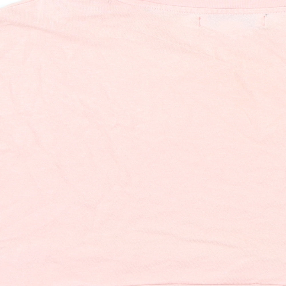 Womens UK Size 6 Topshop Pink Cropped T-Shirt