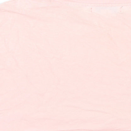 Womens UK Size 6 Topshop Pink Cropped T-Shirt